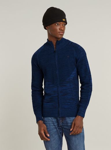 3D Biker Zip Through Knitted Sweater